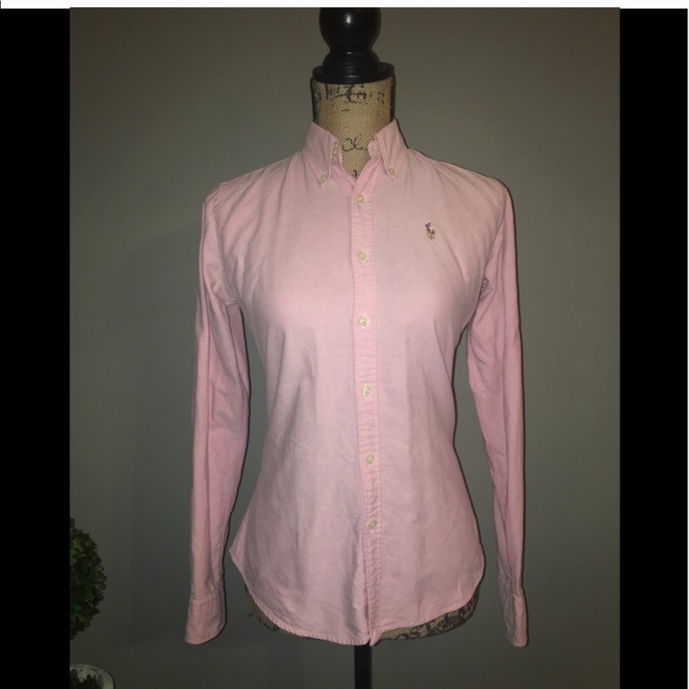 Ralph Lauren pink oxford button down $15